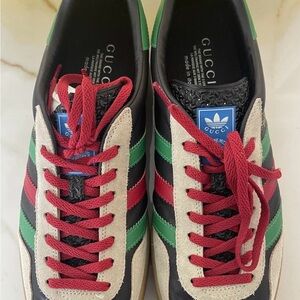 Gucci x Adidas Black and Green Sneakers with Luxurious Design